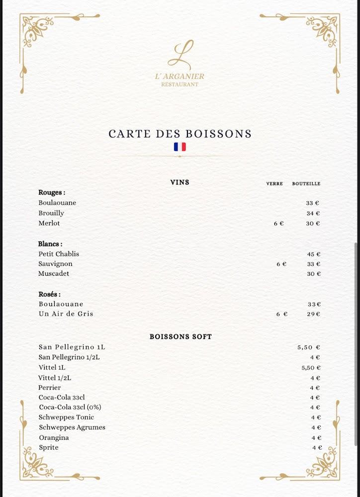 L’ARGANIER Restaurant Le Mesnil Amelot - Menu Image 1