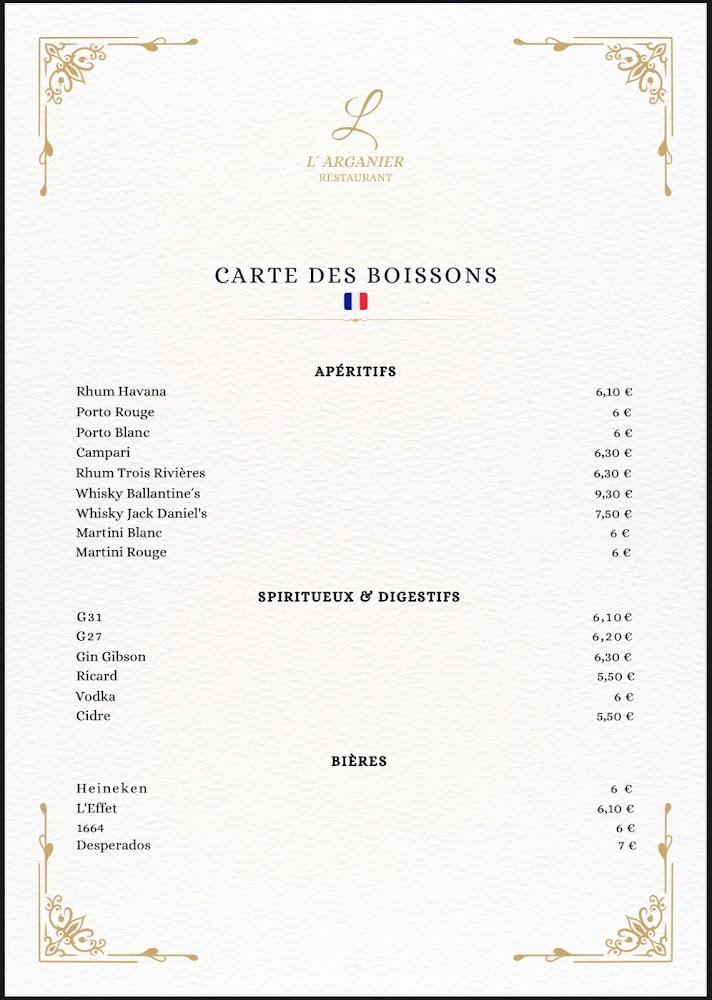 L’ARGANIER Restaurant Le Mesnil Amelot - Menu Image 2